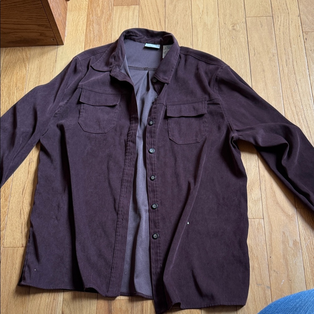 women  white stag  Dark Brown Button-Up Jacket Shirt size larger